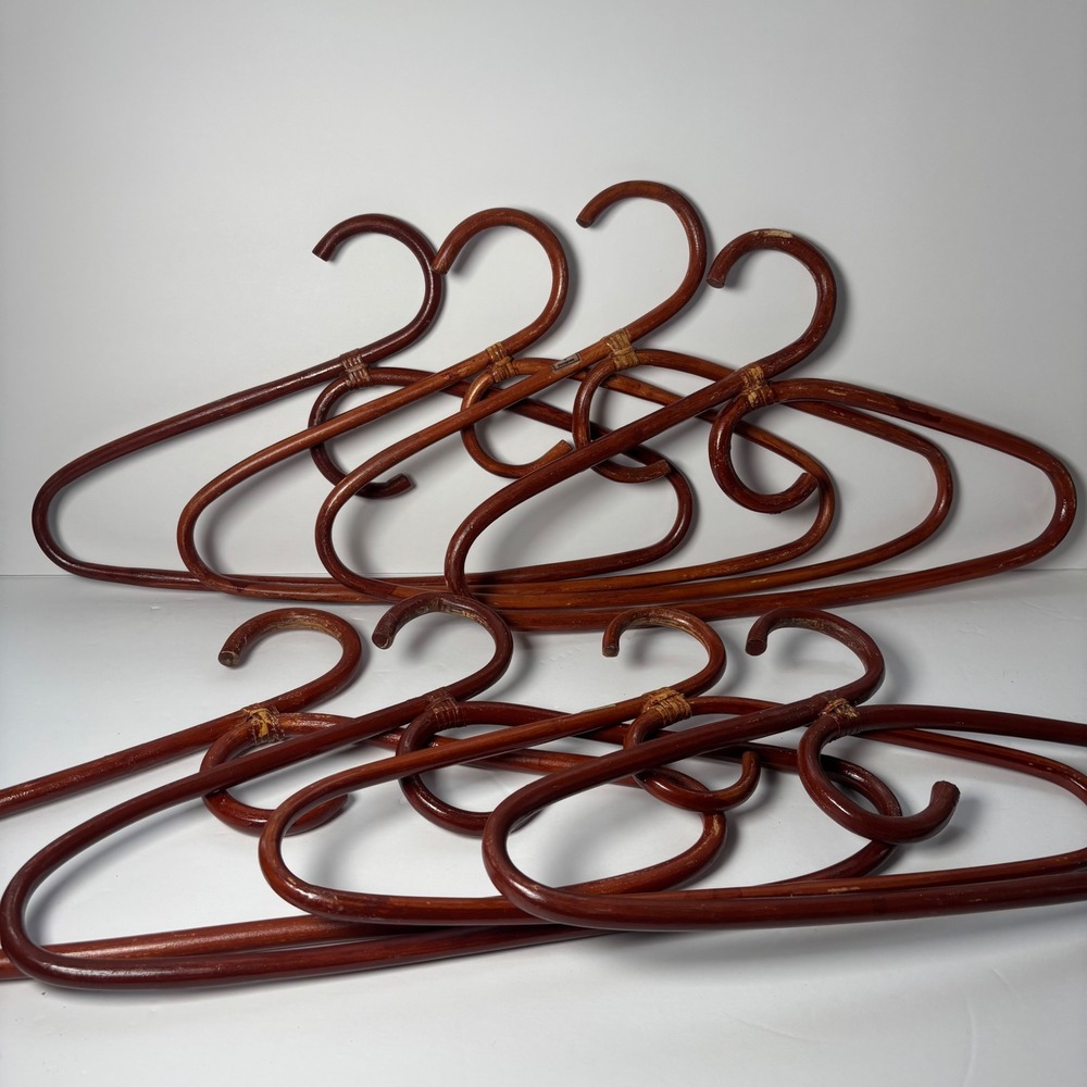 Vintage Rattan Hangers Set of 8 Brown Mahogany Boho MCM‎ Philippines